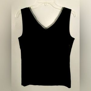 Black velvet stretchy sleeveless top